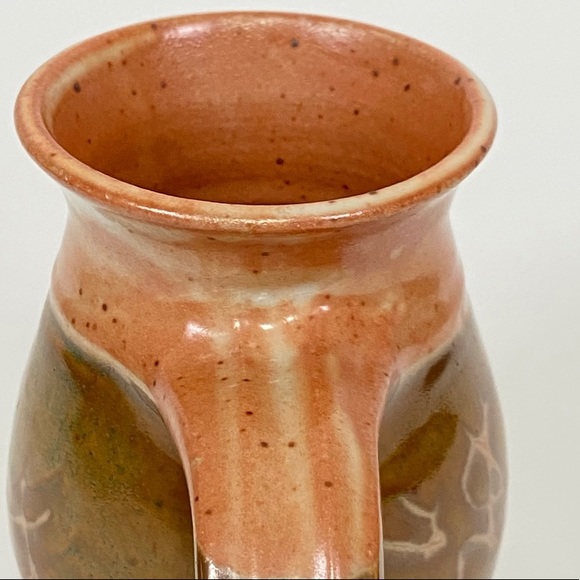 Coral Glaze Studio Pottery Stoneware Coffee Mug - Picture 6 of 10
